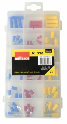 Millarco® assortment box with 72 cable lugs